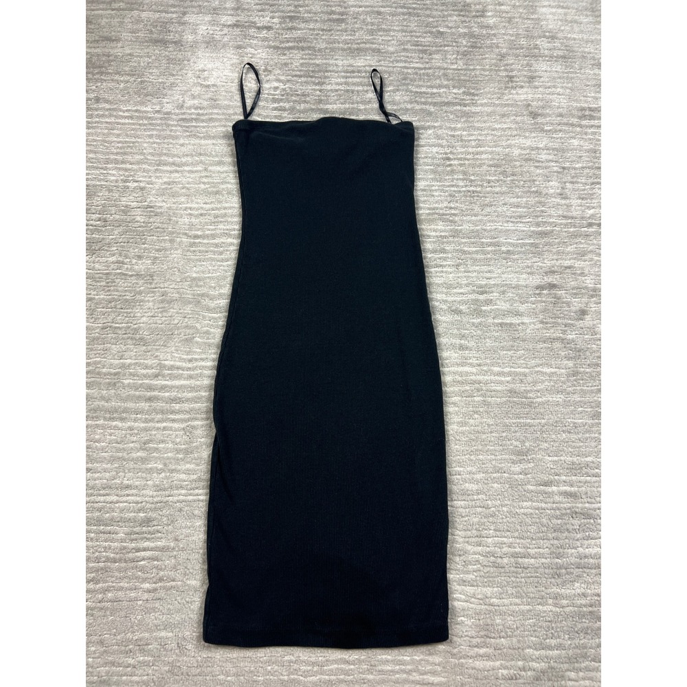 Forever 21 Dress Women Small Black Bodycon Ribbed Mini Spaghetti Strap Basic